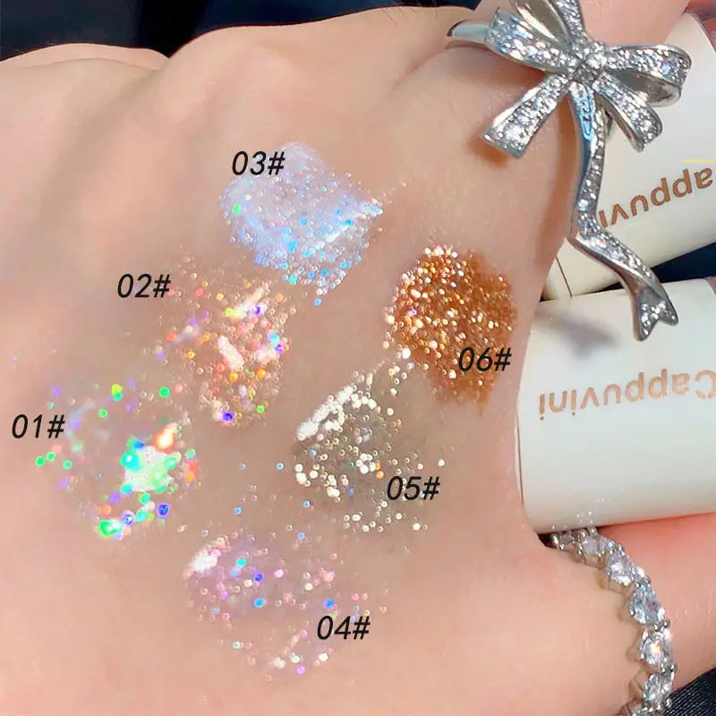 Glitter Aurora Liquid Eyeshadow - 6 Long-Lasting Shades